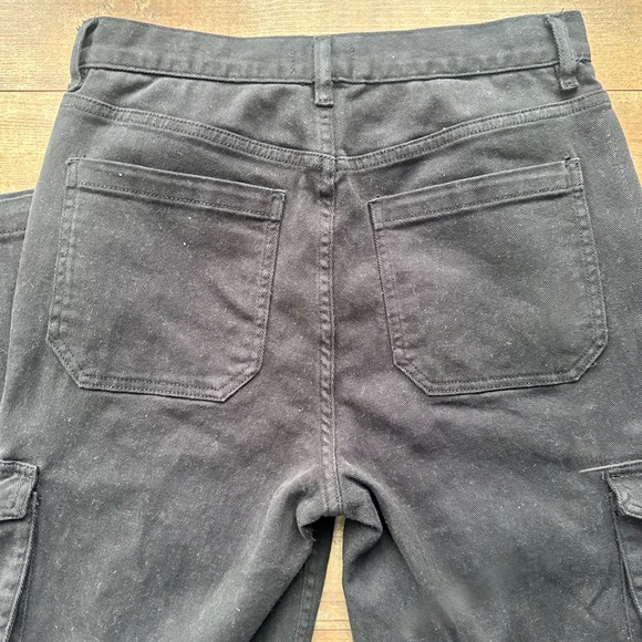 PacSun Black Cargo Stretch Dad High Rise Jeans Size 28 - Picture 6 of 8